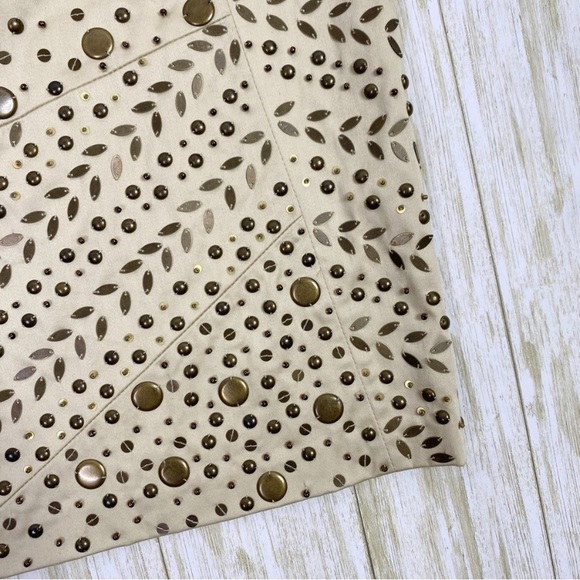 Lafayette 148 Beige Tan Embellished Beaded Pencil Skirt - Picture 6 of 7